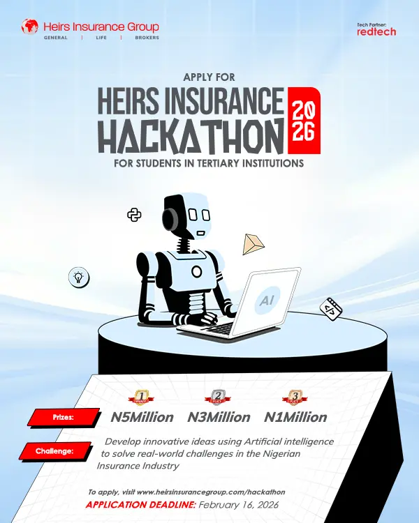 Heirs Insurance Hackathon campaign poster